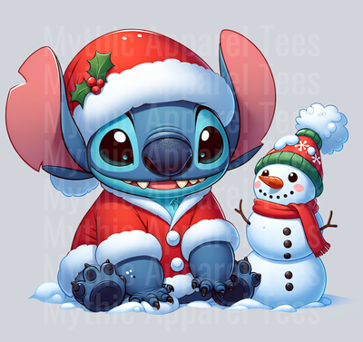 Stitch Christmas Transfer 7 DTF Stitch Christmas Transfers