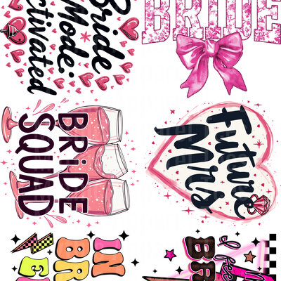 BRIDE THEME GANG SHEET 10 FULL SIZE IMAGES