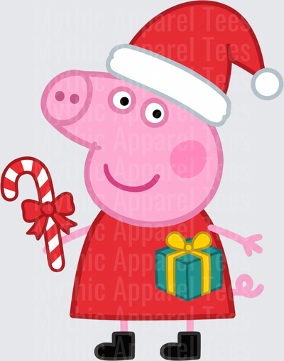 Peppa Pig Christmas Santa Hat Candy Cane Gift Holiday