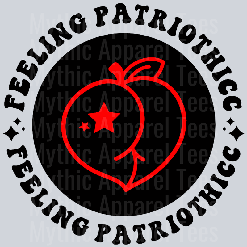 Feeling Patriothicc Pocket Design Wavey Retro Style Funny Shirt Design