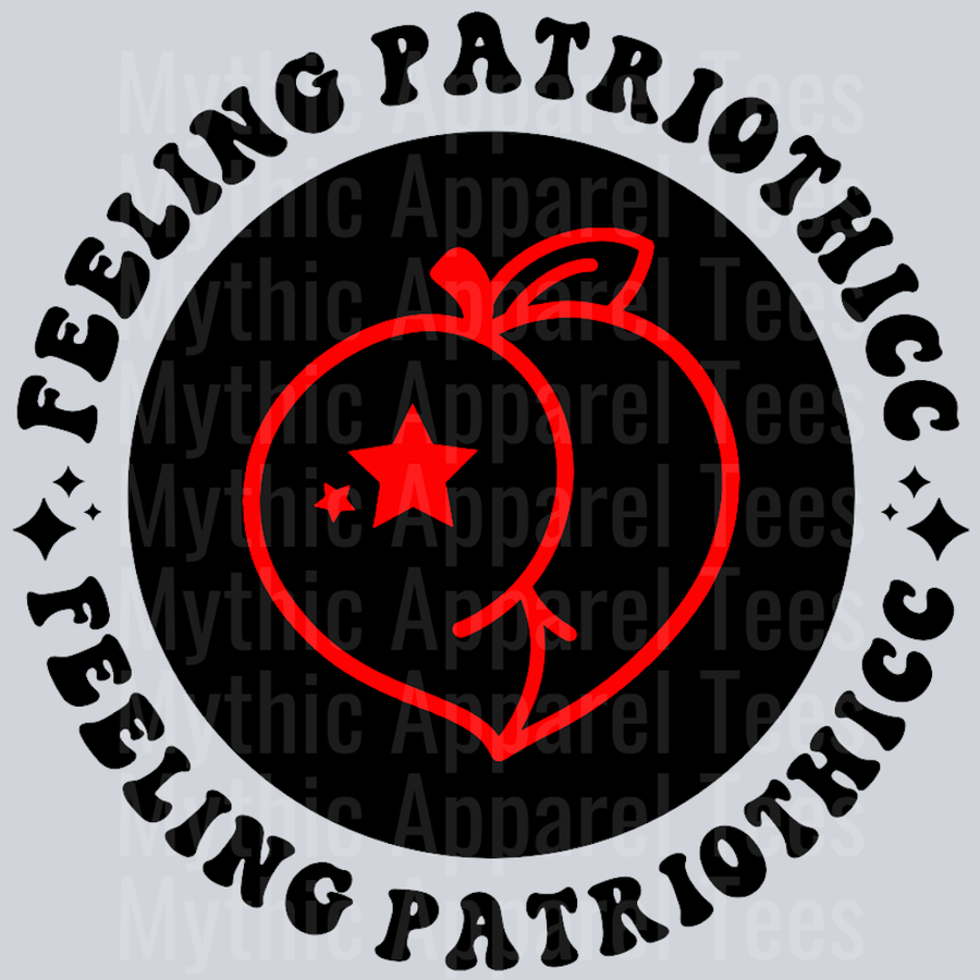 Feeling Patriothicc Pocket Design Wavey Retro Style Funny Shirt Design