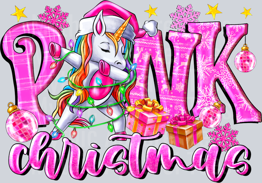 Pink Christmas Unicorn