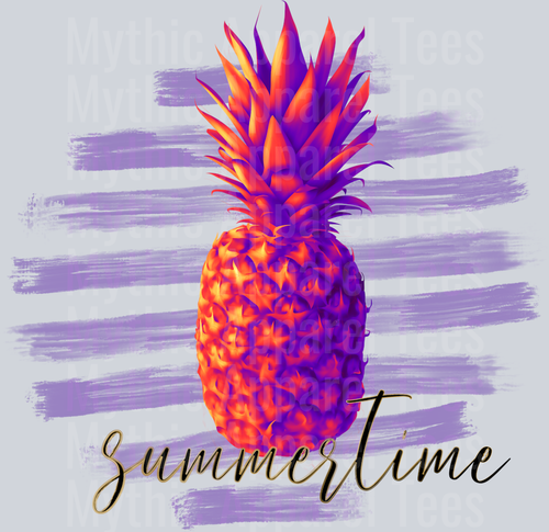 Summer time pineapple DTF Summer Transfers