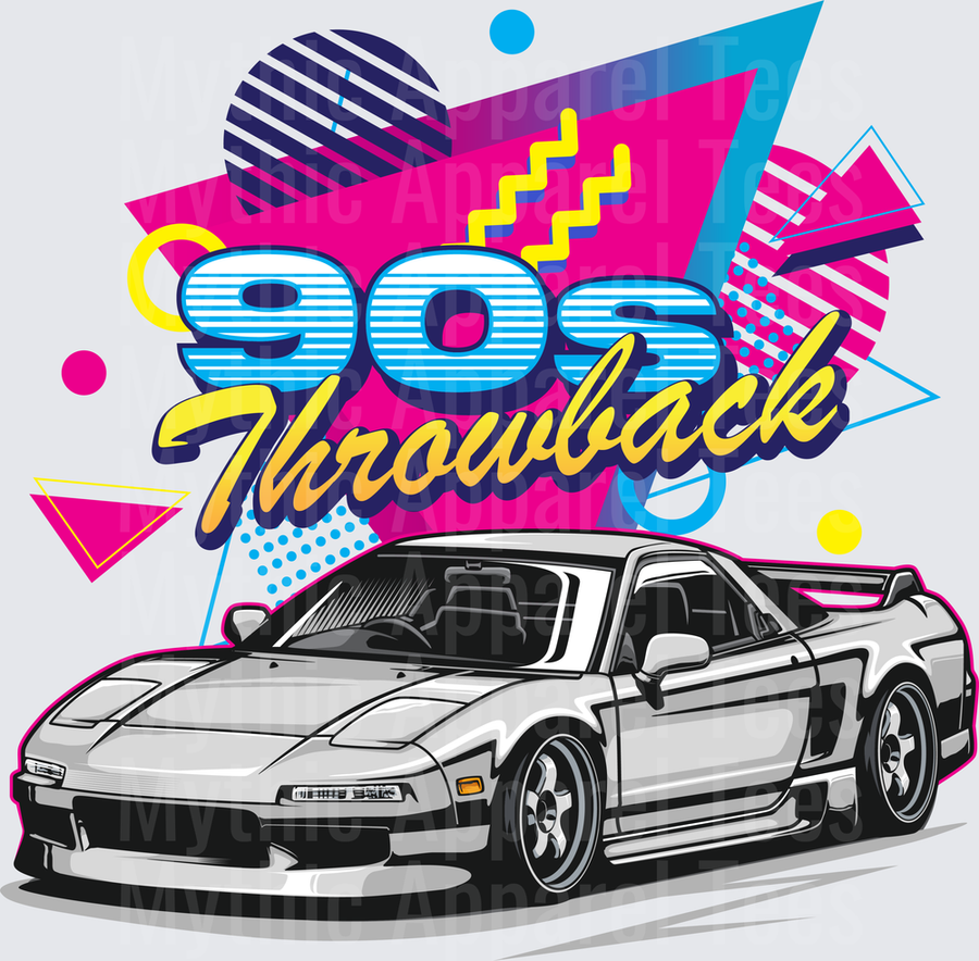 Drifting and Muscle Cars 90s Throwback Acura NSX Retro Memphis Pop Art