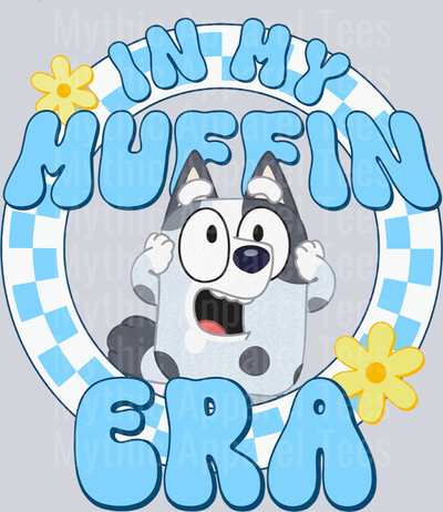 In My Muffin Era checkered ring DTF Bluey Transfers