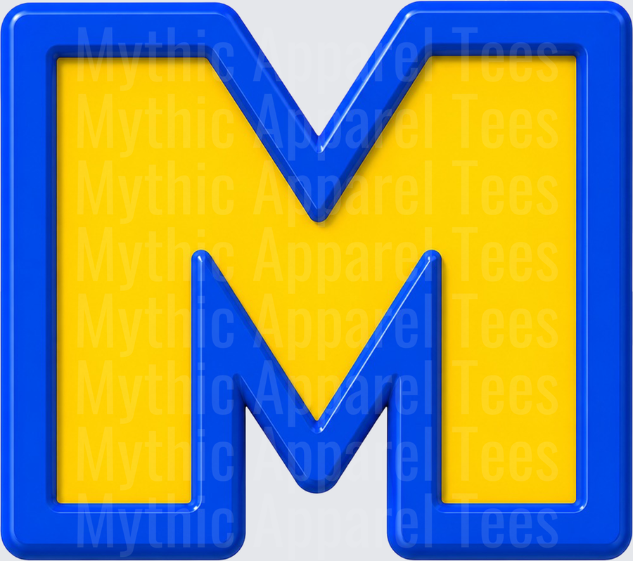 Toy Story Alphabet Bold Blue and Yellow Letter M Block