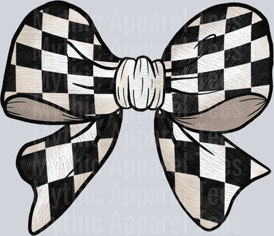 Checkered bow DTF Bow Transfers