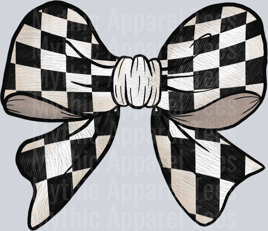 Checkered bow DTF Bow Transfers