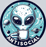 Antisocial Coffee Alien Transfers, Halloween, Quirky Designs, Aliens, Grunge, DTF Transfer