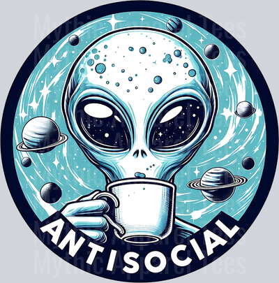 Antisocial Coffee Alien DTF Alien Transfers