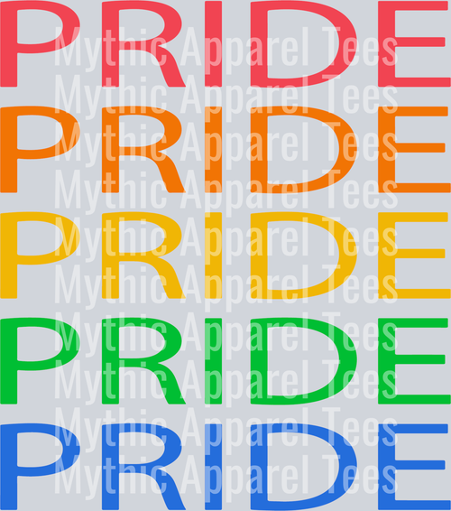 Pride rainbow repeating LGBTQ+ Transfer