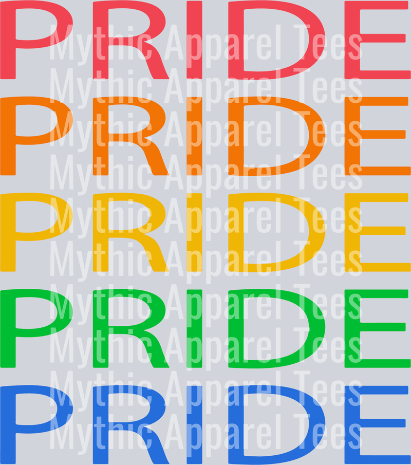 Pride rainbow repeating LGBTQ+ Transfer