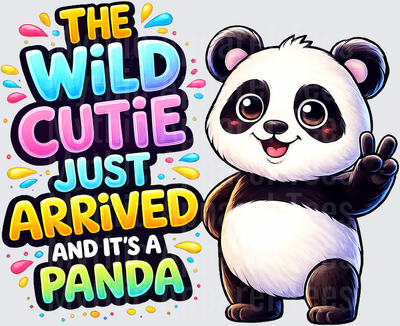 The Wild Cutie Just Arrived And It's A Panda Cute Baby Panda Peace Sign Colorful