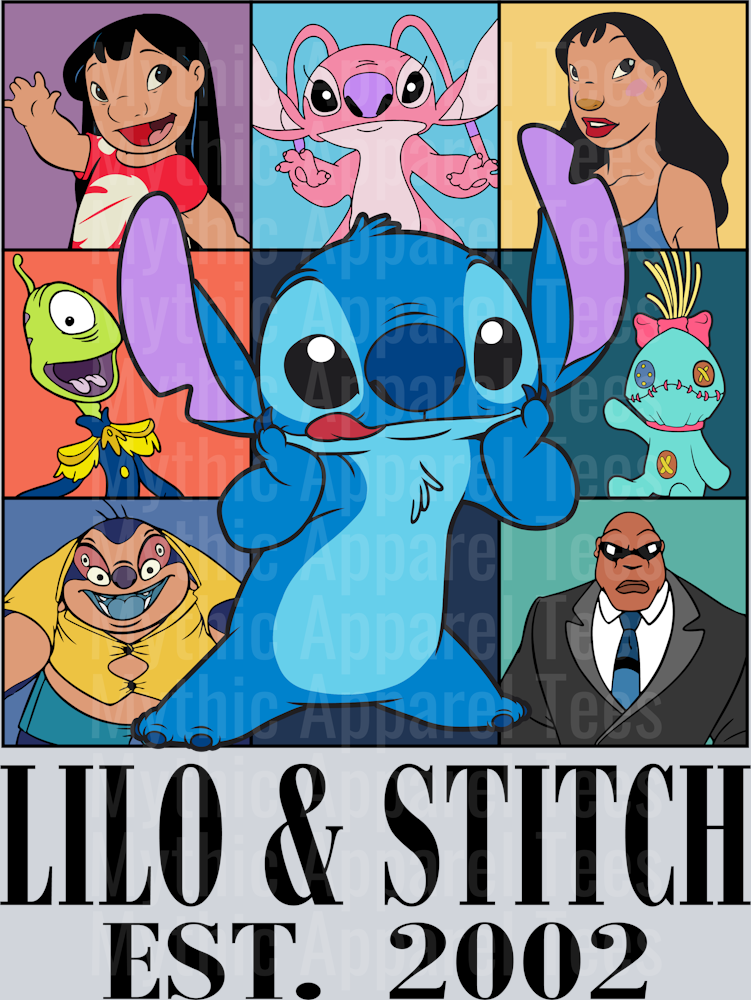Lilo and Stitch EST 2002 Movie Poster DTF Lilo and Stitch Transfers