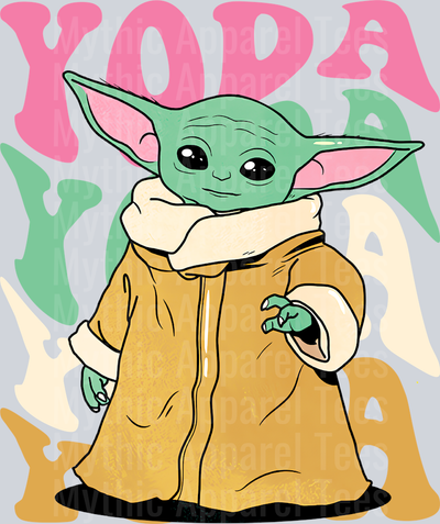 Yoda Star Wars Grogu Stacked Name Disney