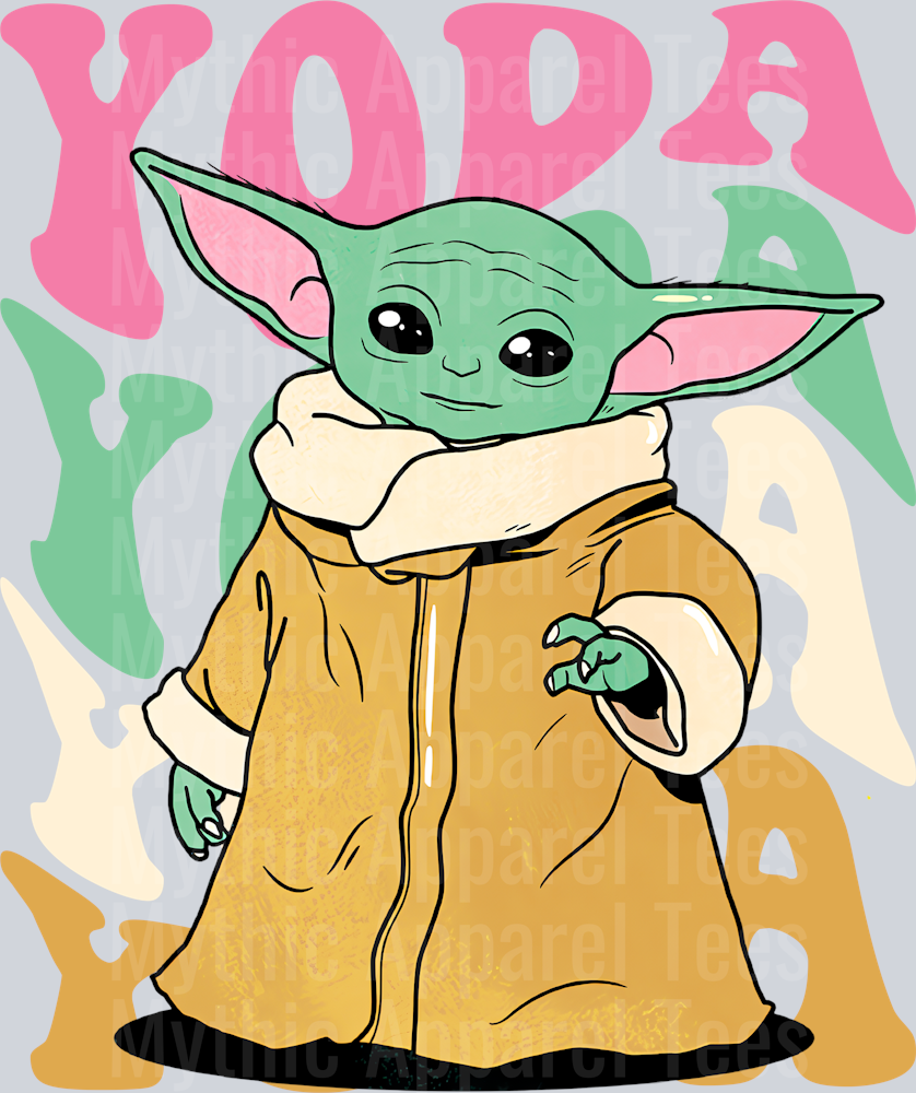 Yoda Star Wars Grogu Stacked Name Disney