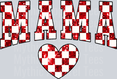 Checkered Mama Wavy Retro Funny Designs Valentines Day