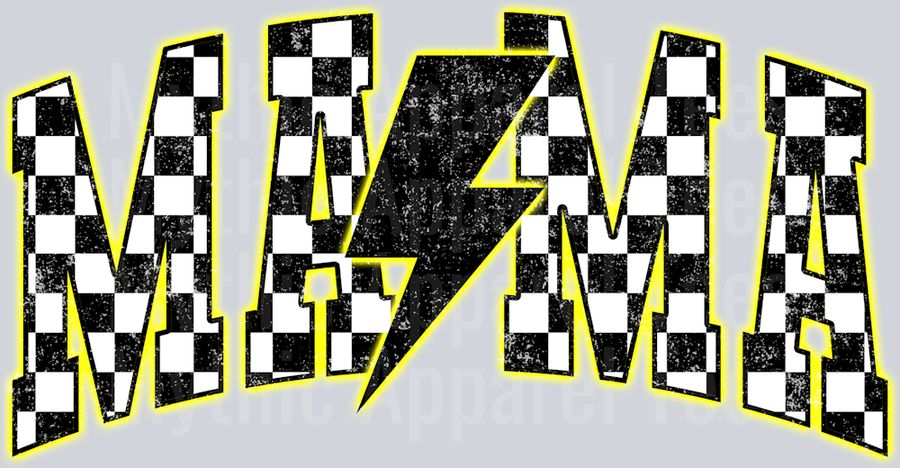 Yellow Neon Checkered Mama