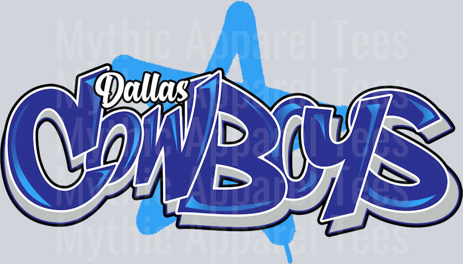 Cowboys Tri Color Airbrush DTF NFL Transfers