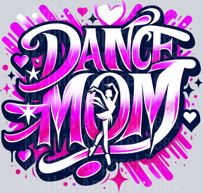 001 Dance Mom 1 Airbrushed Pink DTF Dance Mom Transfers