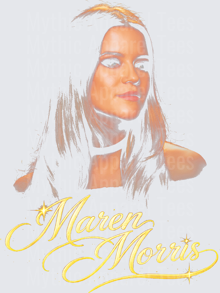 Maren Morris Portrait with Gold Script Name and Stars