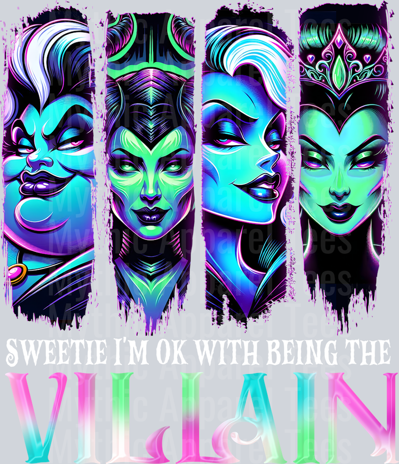 Villain Brush Strokes Neon DTF Disney Villains Transfers