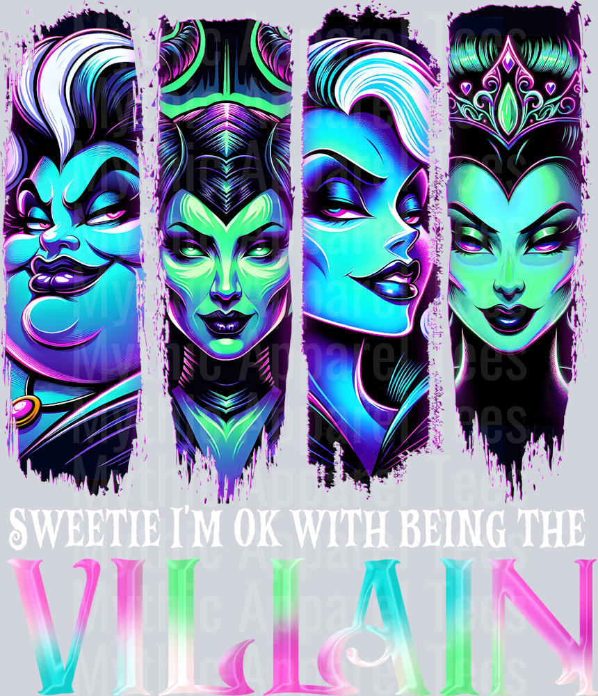 Villain Brush Strokes Neon DTF Disney Villains Transfers