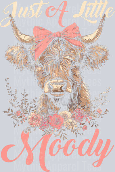 Just a little Moody mom DTF Highland Cow Transfers