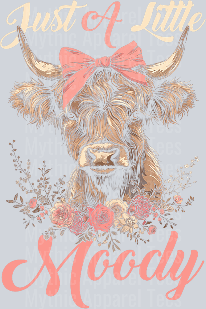 Just a little Moody mom DTF Highland Cow Transfers