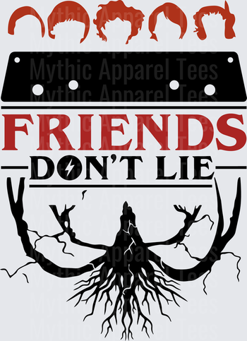 Stranger Things Friends Don't Lie Mind Flayer Squad Hair Silhouettes