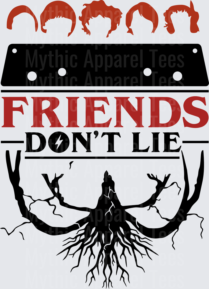 Stranger Things Friends Don't Lie Mind Flayer Squad Hair Silhouettes