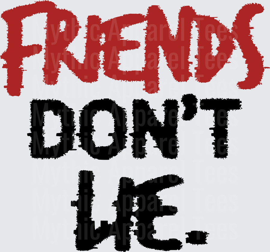 Stranger Things Friends Don't Lie Bold Horror Text Design