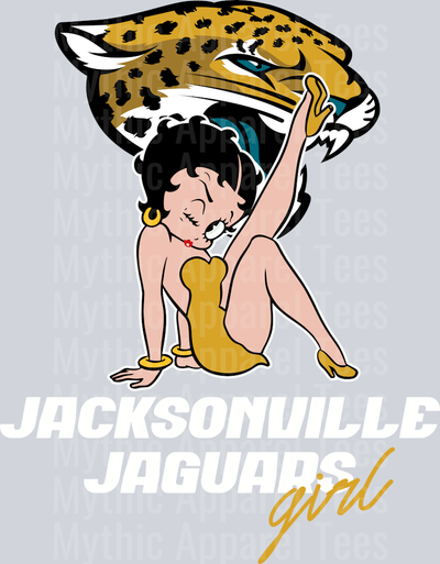 Jacksonville Jaguars Girl Betty Boop DTF NFL Transfers