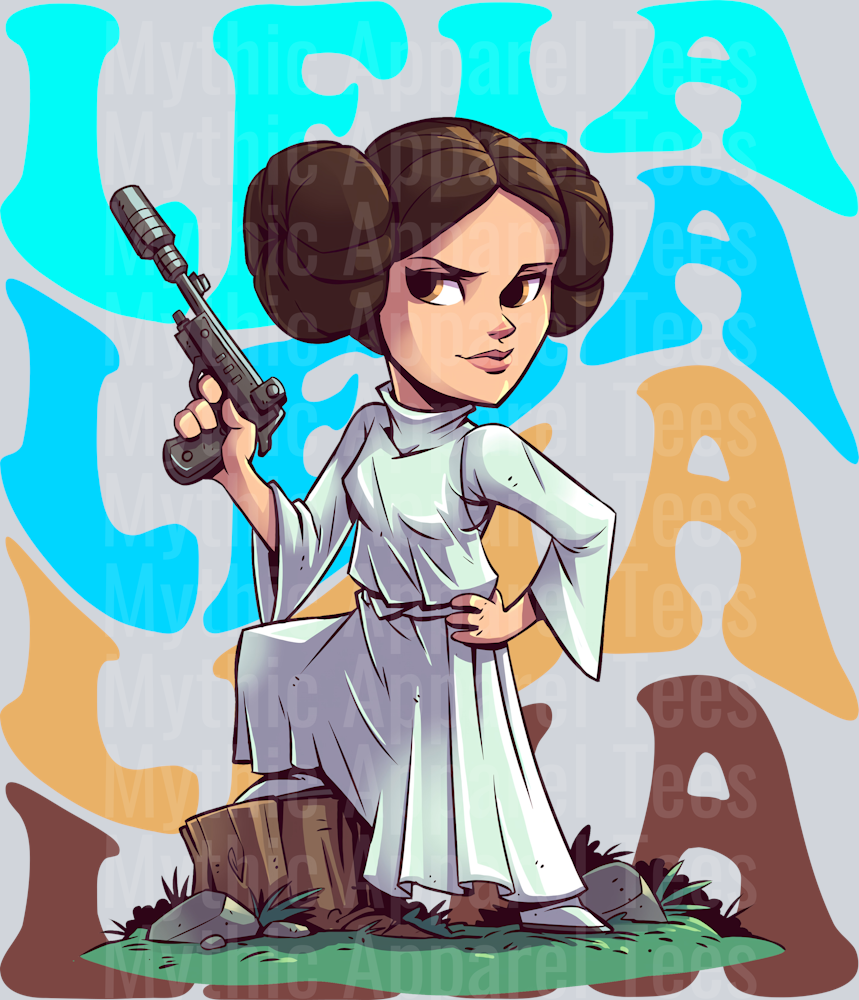 Princess Leia Star Wars Stacked Name Disney