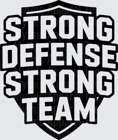 American Football Strong Defense Strong Team Shield Bold Graphic