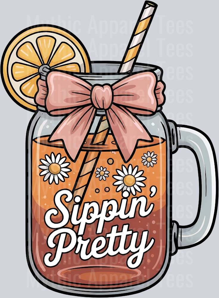 Sippin Pretty Sweet Tea DTF Tea Transfers