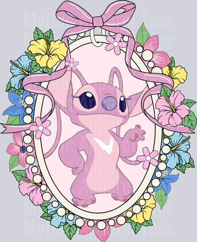 Angel Lilo and Stitch Mirror Bracelet frame DTF Disney Transfers