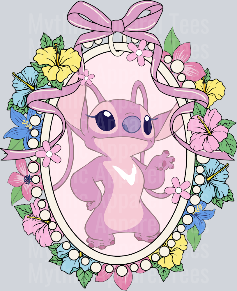 Angel Lilo and Stitch Mirror Bracelet frame DTF Disney Transfers