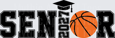 Senior 2027 Basketball Graduation Cap Block Letter Design