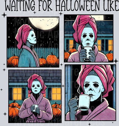 Waiting for Halloween like Michael Meyers towel Halloween 4 DTF horror Movie Transfers