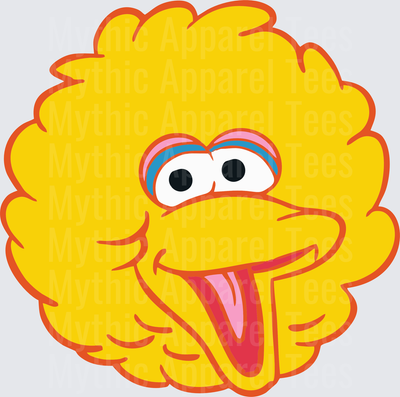Sesame Street Big Bird Crazy Face Tongue Out Round Design