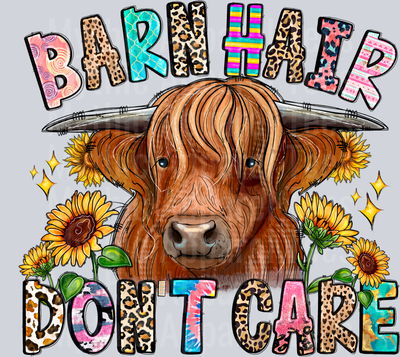 Barn Hair Dont Care Highland Cow 4th of july DTF Patriotic Transfers