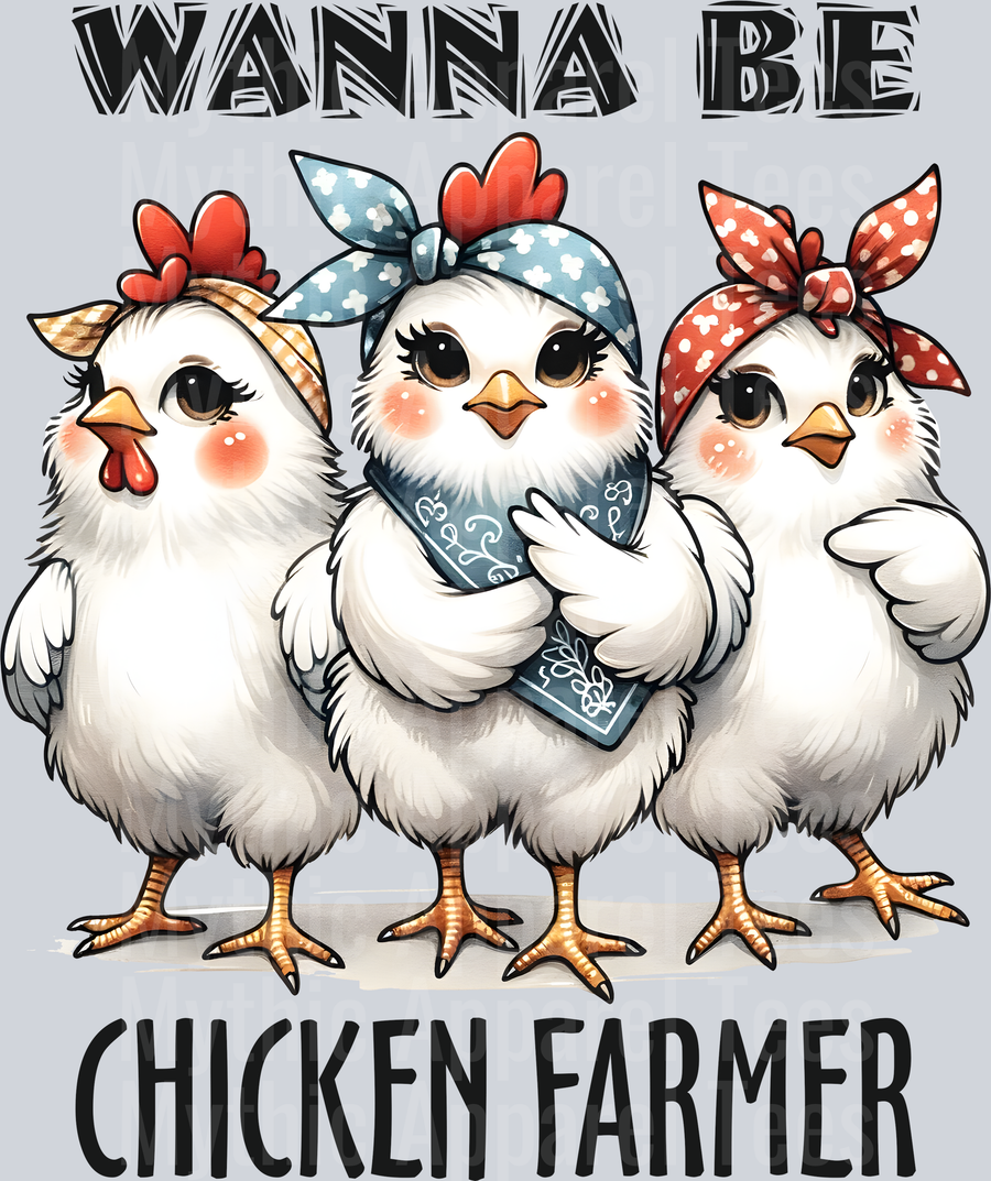 Wanna be chicken farmer gangster wear DTF Chicken Transfers