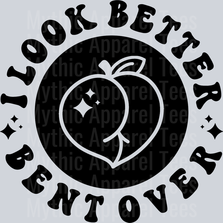 I Look Better Bent Over Pocket Design Wavey Retro Style Funny Shirt Design