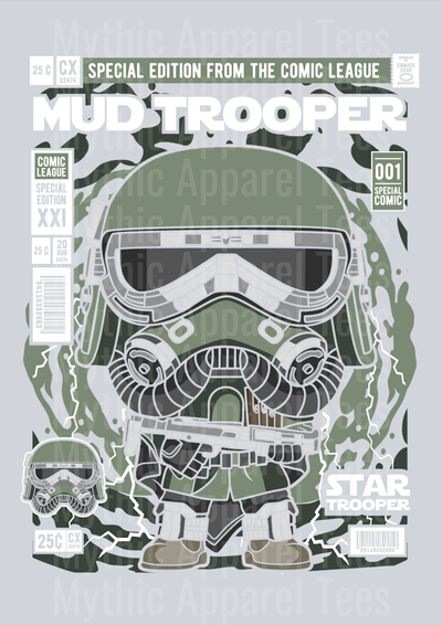 Mud Trooper Comic Book Cover STYLE DTF Pop Culture Transfers