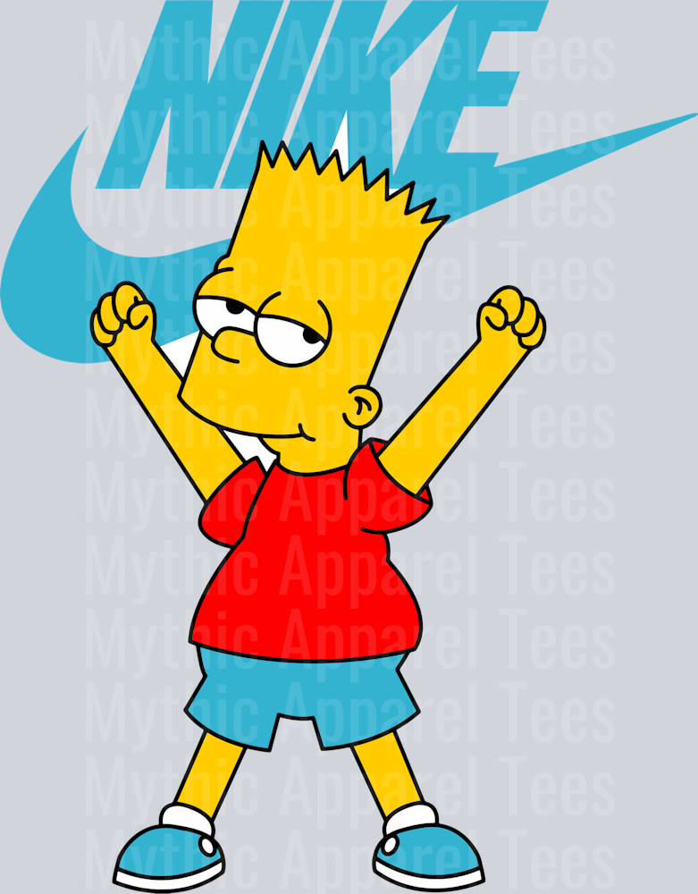 BART Simpson JUST DO IT DTF Nike Transfers