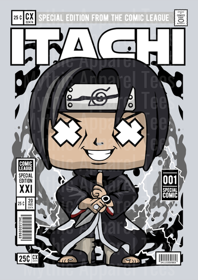 Itachi With Kunai Comic Book Cover STYLE DTF Pop Culture Transfers