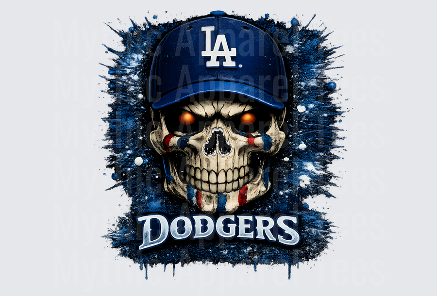 MLB Skulls Los Angeles Dodgers Glowing Eyes Skull LA Cap