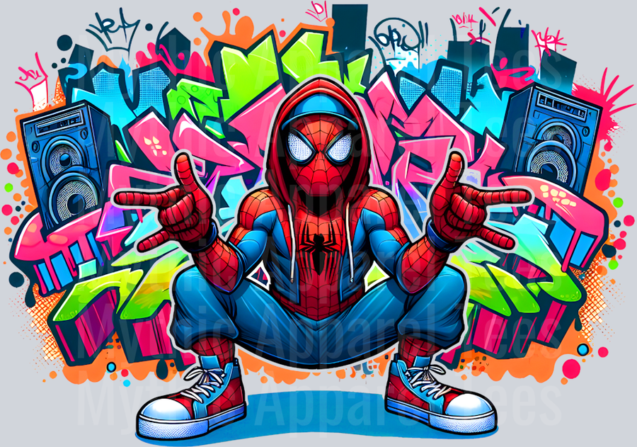 Spiderman Graffiti DTF Pop Culture Transfers