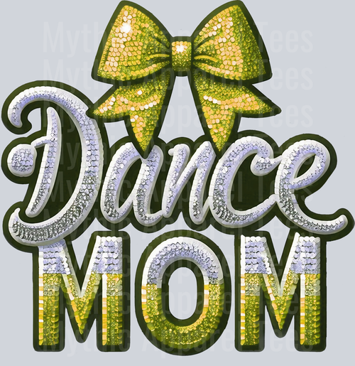 0013 Dance Mom Sequins Gold DTF Dance Mom Transfers